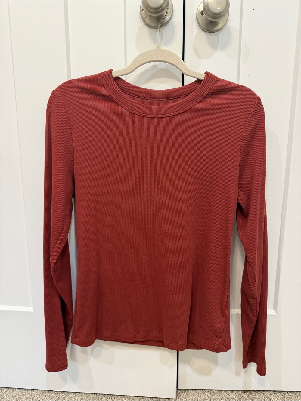 Old Navy Women's Long Sleeve Crewneck Top - Rust